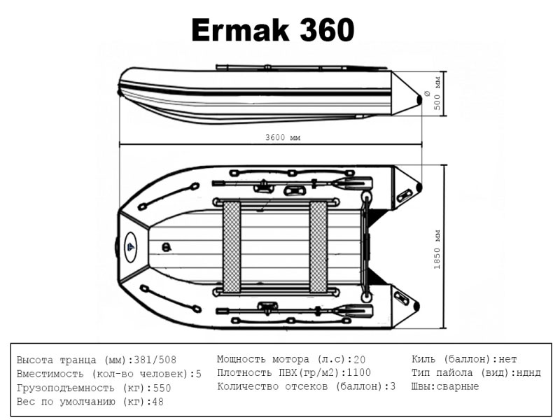 Лодка Ермак 360 НДНД